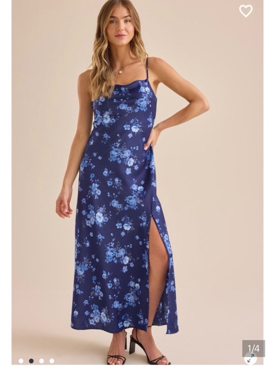 Altar'd State Dresses & Skirts - Altar'd State Navy Blue Floral Slip Maxi Dress